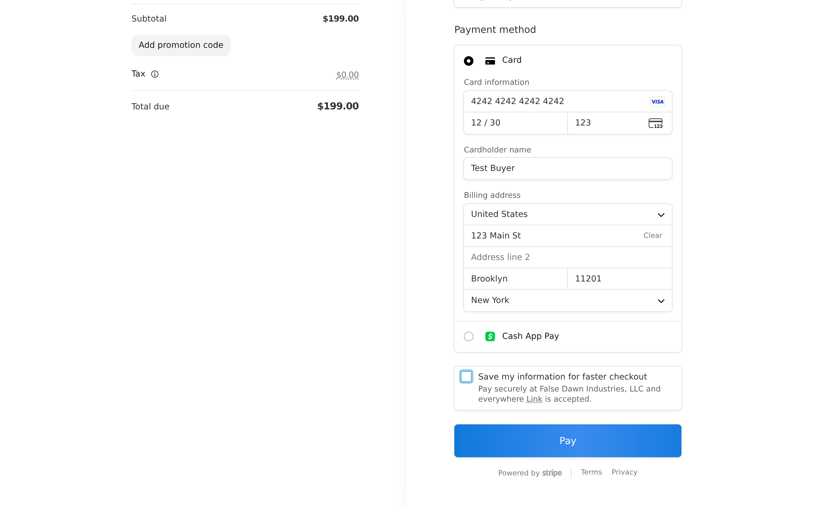 Secure checkout