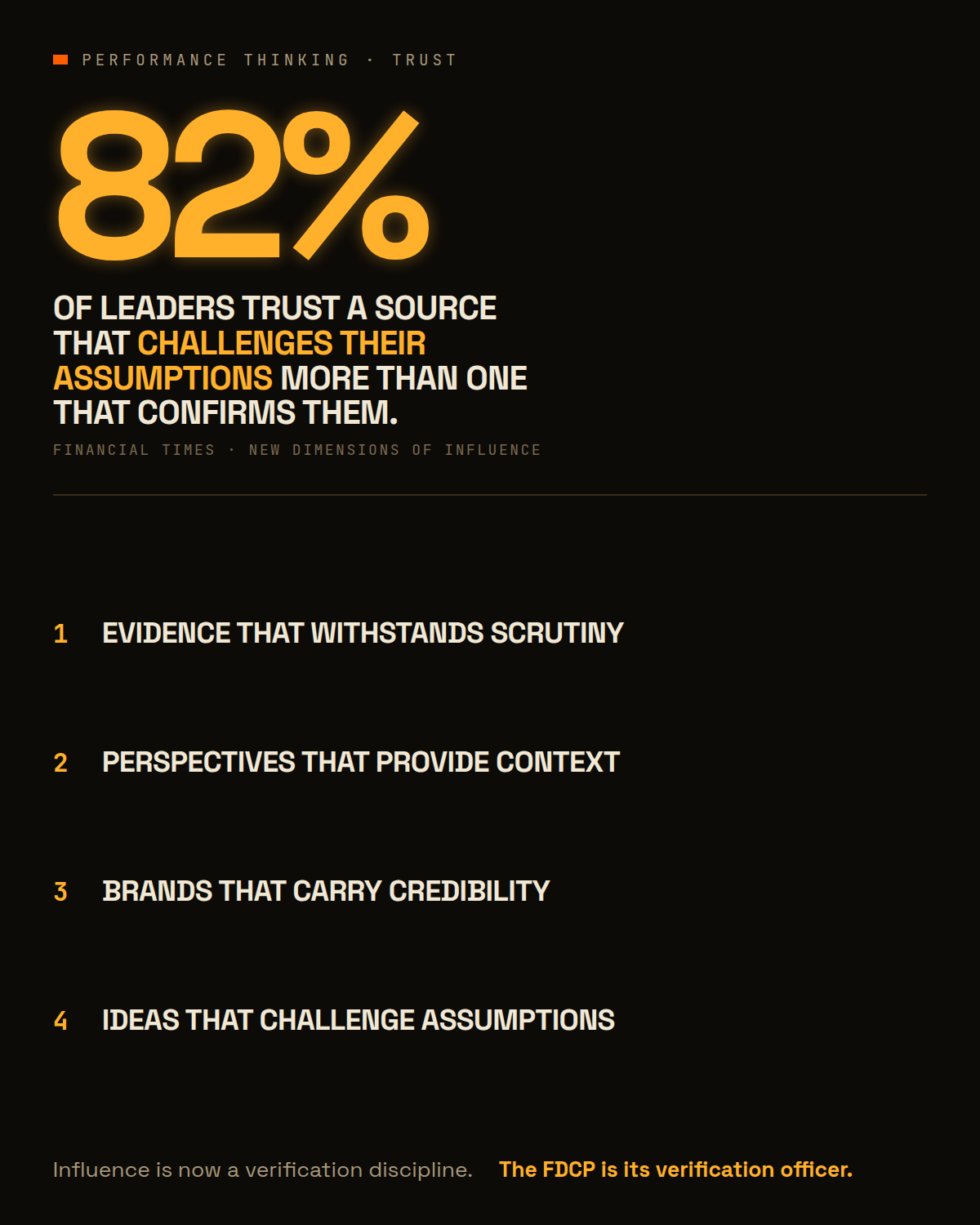 The Four Dimensions of Influence, with the FT trust statistics